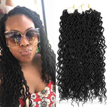 Bellshow synthetic faux locs hair braid wavy faux locs wholesale faux locs wholesale crochet  curly wave  braids